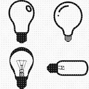 light bulb svg, eps, png, dxf, clipart for cricut and silhouette