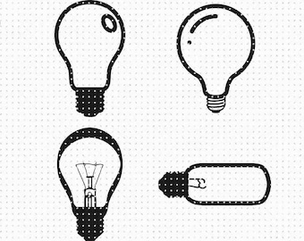 light bulb svg, eps, png, dxf, clipart for cricut and silhouette