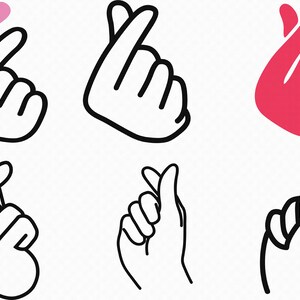kpop dito cuore svg, eps, png, dxf, clipart per cricut e silhouette
