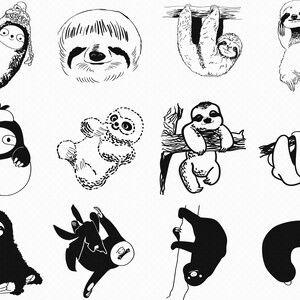 sloth svg, eps, png, dxf, clipart for cricut and silhouette