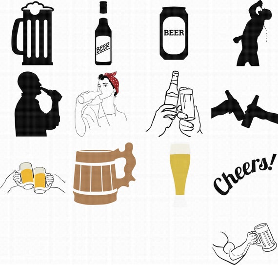 Beer Svg Eps Png Dxf Clipart For Cricut And Silhouette Etsy