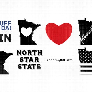 Minnesota Svg, Eps, Png, Dxf, Clipart für Cricut und Silhouette