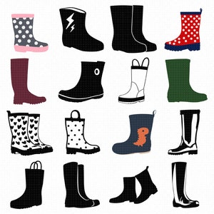 rain boots svg, eps, png, dxf, clipart for cricut and silhouette