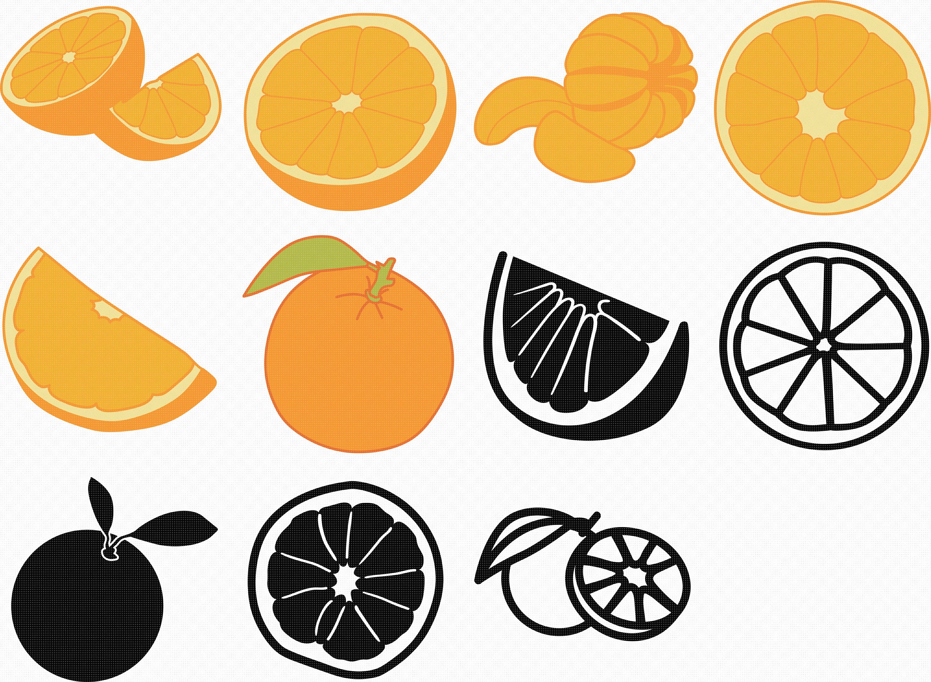 Download Orange Fruit Svg Eps Png Dxf Clipart For Cricut And Etsy