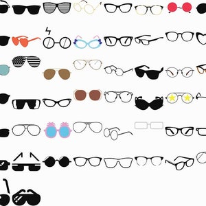 eyeglass sunglasses svg, eps, png, dxf, clipart for cricut and silhouette