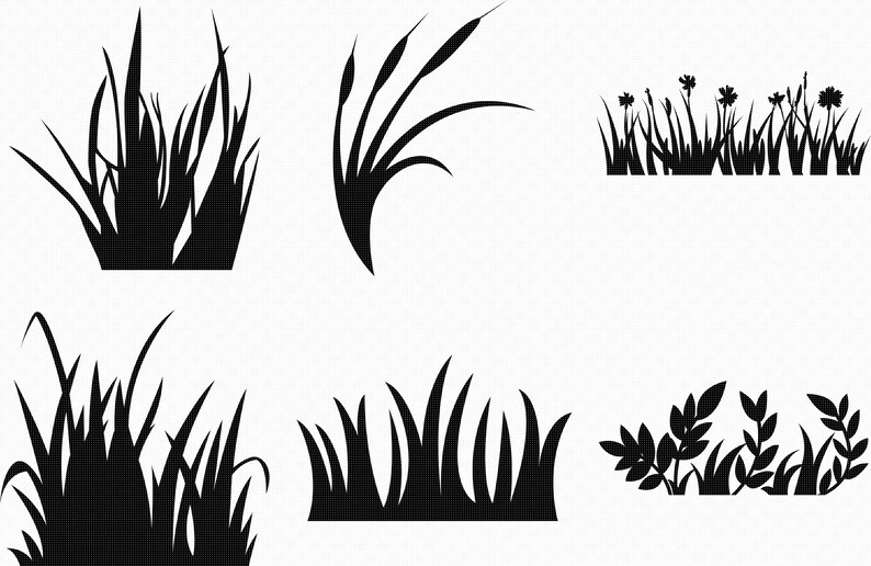 Download Grass svg eps png dxf clipart for cricut and silhouette | Etsy