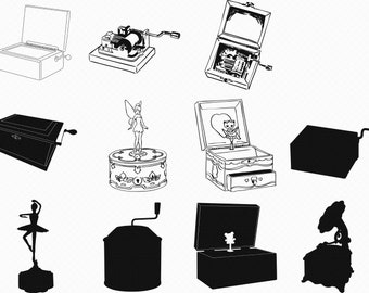 music box svg, eps, png, dxf, clipart for cricut and silhouette