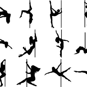 pole dancer stripper svg, eps, png, dxf, clipart for cricut and silhouette