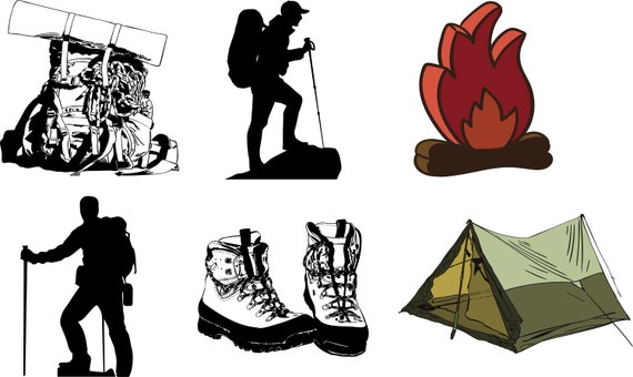 Wandern Camping Zelt Feuer Svg Eps Png Dxf Clipart Fur Etsy