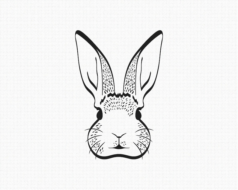Download Bunny rabbit head face svg eps png dxf clipart for cricut ...