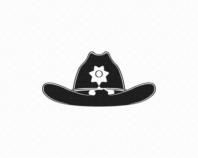 Sheriff hat svg eps png dxf clipart for cricut and | Etsy