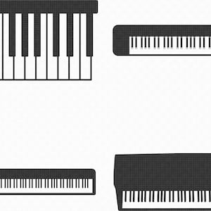 piano keyboard svg, eps, png, dxf, clipart for cricut and silhouette