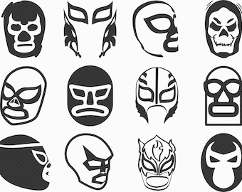 luchador mask mexican wrestling mask svg, eps, png, dxf, clipart for cricut and silhouette