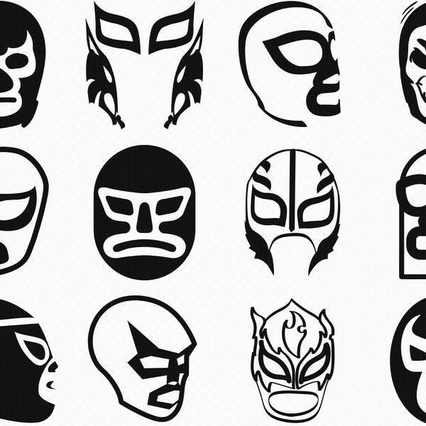 luchador mask mexican wrestling mask svg, eps, png, dxf, clipart for cricut and silhouette