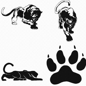 panther svg, eps, png, dxf, clipart for cricut and silhouette