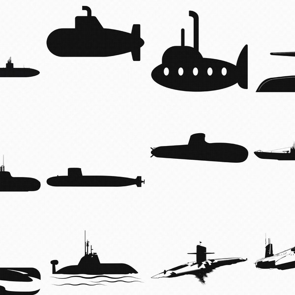 submarine svg, eps, png, dxf, clipart for cricut and silhouette