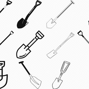 shovel svg, eps, png, dxf, clipart for cricut and silhouette