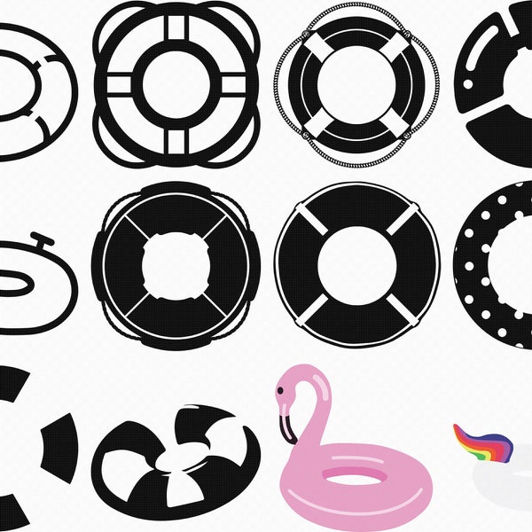 lifesaver swim ring svg, eps, png, dxf, clipart for cricut and silhouette