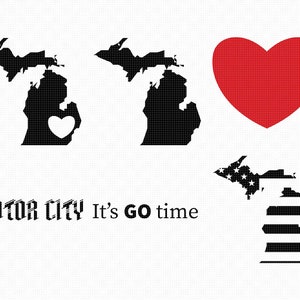 detroit michigan svg, eps, png, dxf, clipart for cricut and silhouette