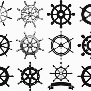 ship wheel svg, eps, png, dxf, clipart for cricut and silhouette