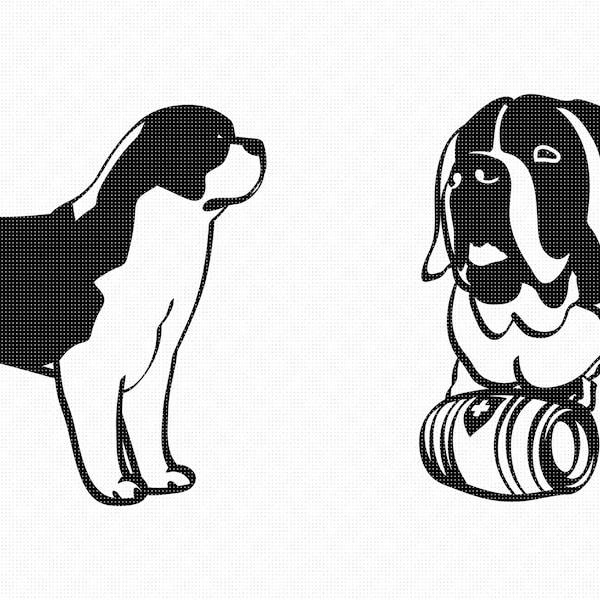 st. bernard dog svg, eps, png, dxf, clipart for cricut and silhouette