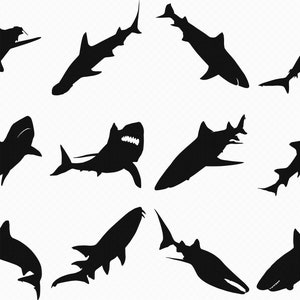 sharks svg, eps, png, dxf, clipart for cricut and silhouette