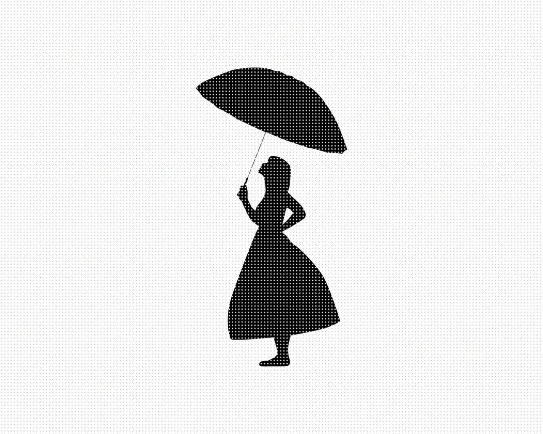Mädchen hält einen Regenschirm Svg, Eps, Png, Dxf, Clipart für Cricut und  Silhouette - Etsy Österreich, image size:1080x864