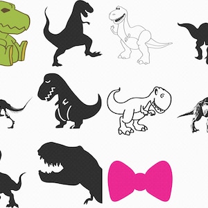 trex t-rex dinosaure svg, eps, png, dxf, clipart pour cricut et silhouette