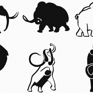mammoth elephant svg, eps, png, dxf, clipart for cricut and silhouette