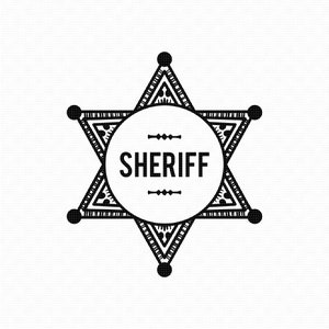 sheriff badge svg, eps, png, dxf, clipart for cricut and silhouette