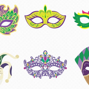 Mardi Gras Mask SVG, EPS, PNG, DXF, clipart voor cricut en silhouet