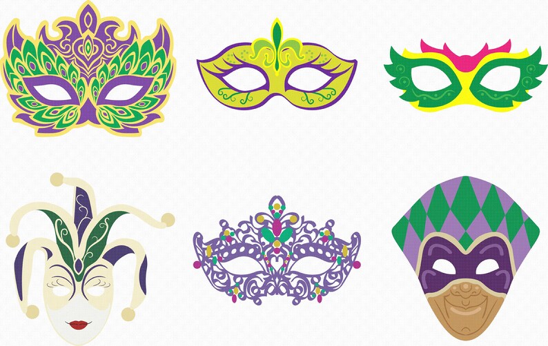 Download Mardi gras mask svg eps png dxf clipart for cricut and | Etsy