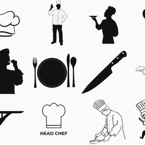 chef svg, eps, png, dxf, clipart for cricut and silhouette