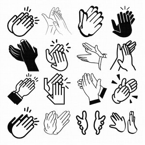 clapping hands svg, eps, png, dxf, clipart for cricut and silhouette