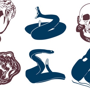 rattlesnake svg, eps, png, dxf, clipart for cricut and silhouette