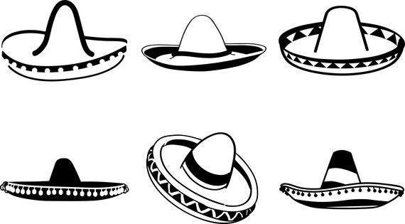 Download Sombrero Svg Eps Png Dxf Clipart For Cricut And Silhouette Etsy