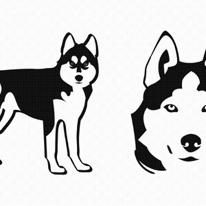 husky dog svg, eps, png, dxf, clipart for cricut and silhouette