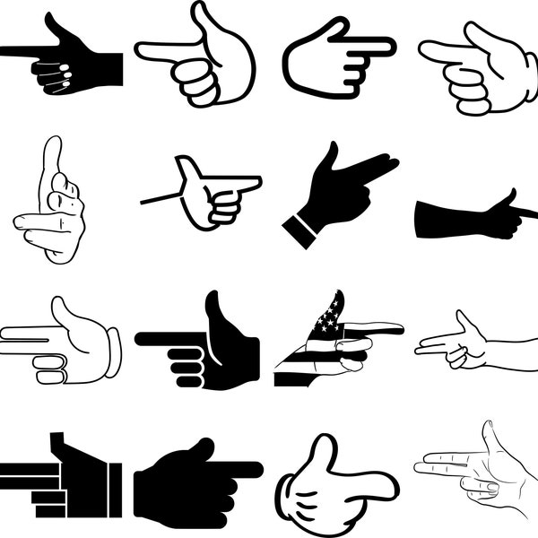 gun finger sign hand svg, eps, png, dxf, clipart for cricut and silhouette