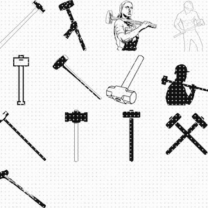 sledgehammer svg, eps, png, dxf, clipart for cricut and silhouette