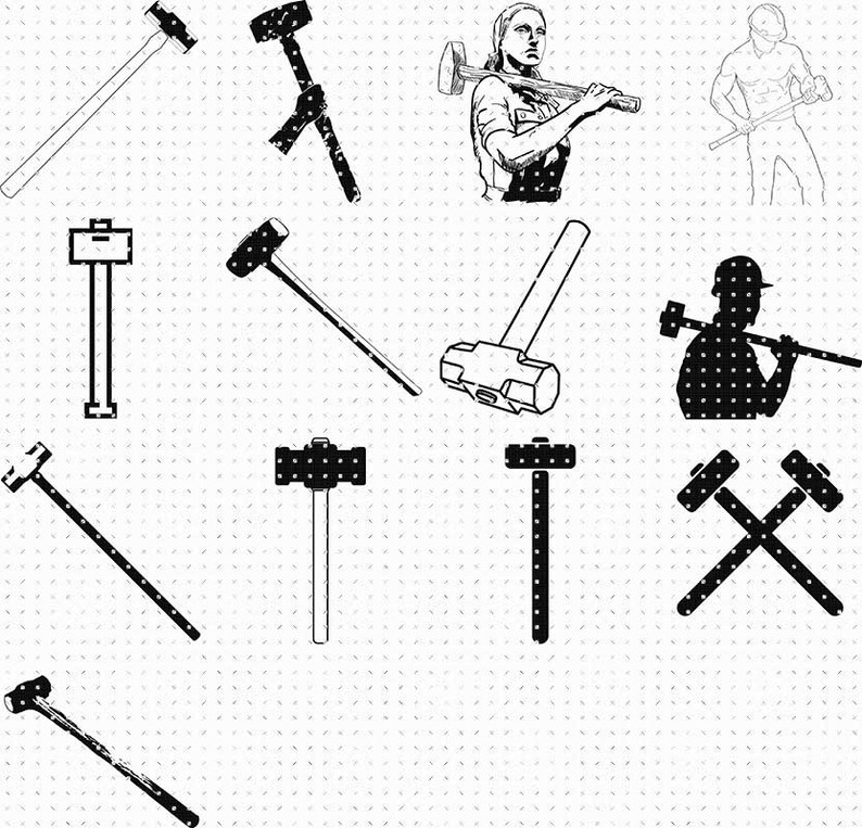 Sledgehammer Svg, Eps, Png, Dxf, Clipart for Cricut and Silhouette Etsy