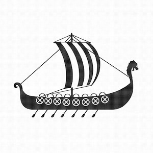 viking ship svg, eps, png, dxf, clipart for cricut and silhouette