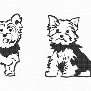 yorkshire terrier dog svg, eps, png, dxf, clipart for cricut and silhouette