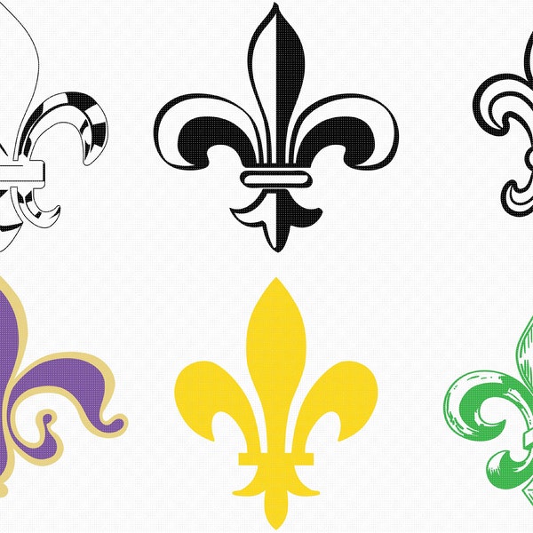 fleur de lis svg, eps, png, dxf, clipart for cricut and silhouette