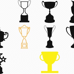 trophy svg, eps, png, dxf, clipart for cricut and silhouette