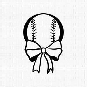 baseball with ribbon svg, eps, png, dxf, clipart for cricut and silhouette