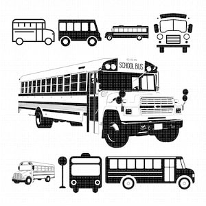 school bus svg, eps, png, dxf, clipart for cricut and silhouette