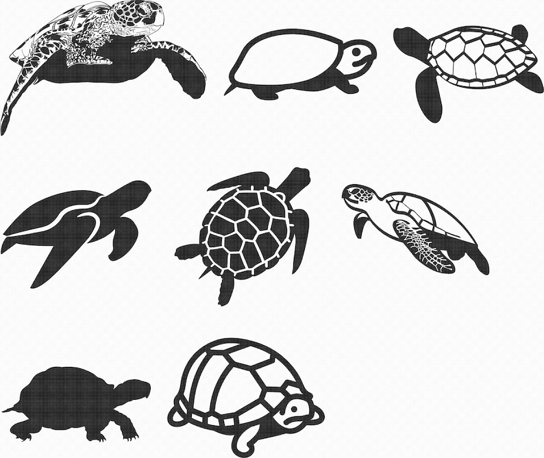 Turtle svg eps png dxf clipart for cricut and silhouette | Etsy