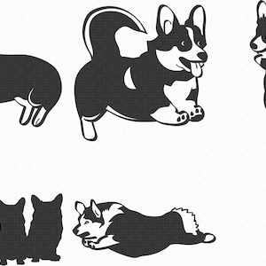 corgi dog svg, eps, png, dxf, clipart for cricut and silhouette
