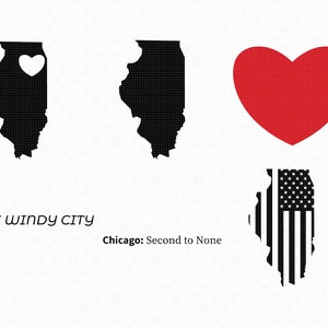 Chicago Illinois SVG, EPS, PNG, DXF, clipart voor cricut en silhouet