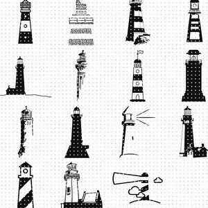 lighthouse svg, eps, png, dxf, clipart for cricut and silhouette